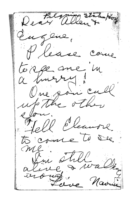 Letter from Naomi To Allen and Eugene Letter from Naomi To Allen and Eugene